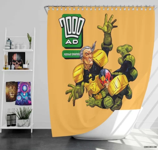 2000 AD Dredd Dystopian Saga Comic Shower Curtain