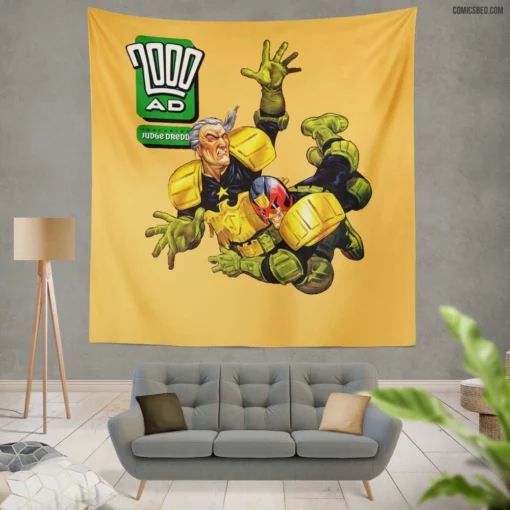 2000 AD Dredd Dystopian Saga Comic Wall Tapestry