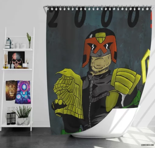 2000 AD Judge Dredd Adventures Comic Shower Curtain