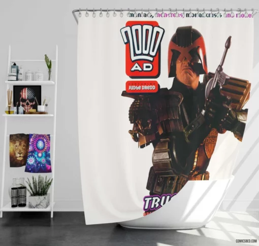 2000 AD Judge Dredd Chronicles Comic Shower Curtain