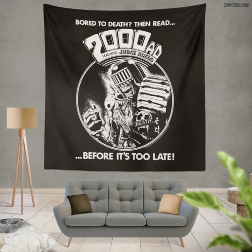 2000 AD Judge Dredd Law & Order Comic Wall Tapestry