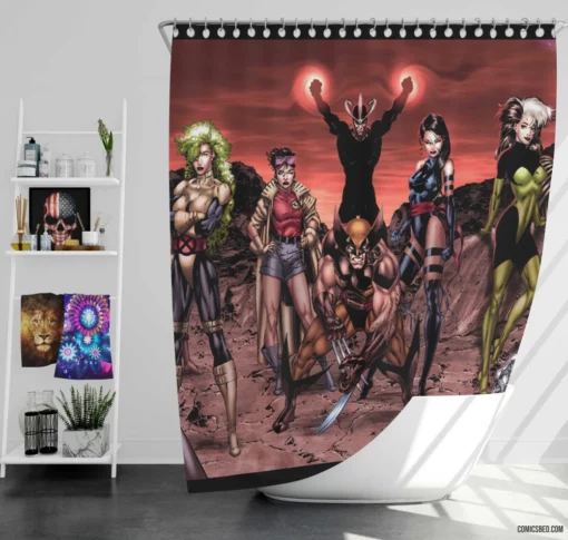 90 X-Men Mutant Revolution Comic Shower Curtain