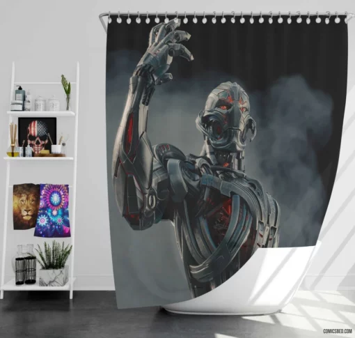 Age Of Ultron Robotic Apocalypse Comic Shower Curtain