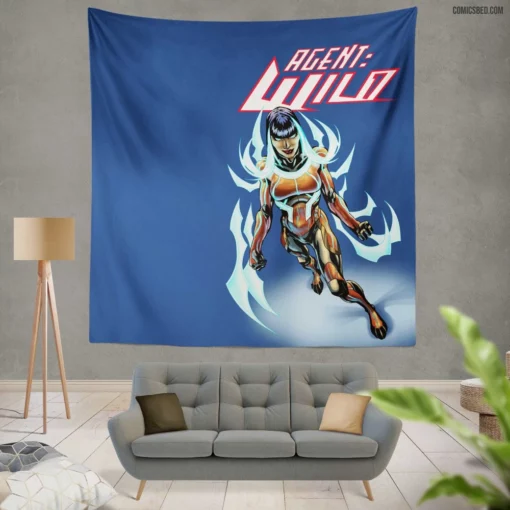 Agent Wild Pursuit of Justice Comic Wall Tapestry