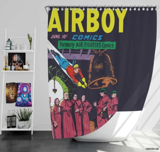 Airboy High-Flying Chronicles Comic Shower Curtain