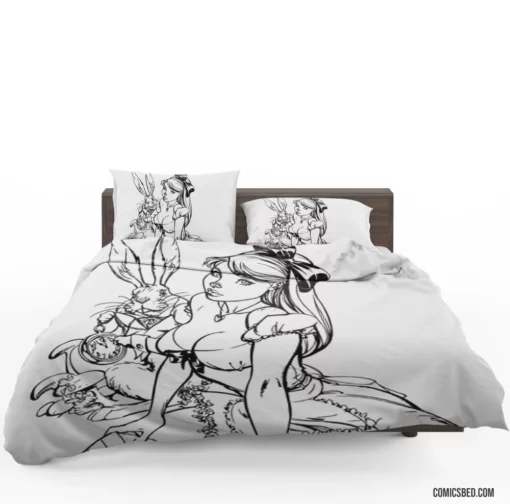 Alice in Wonderland Fantasy Realm Comic Bedding Set