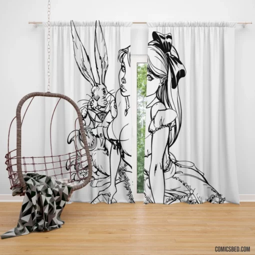 Alice in Wonderland Fantasy Realm Comic Curtain