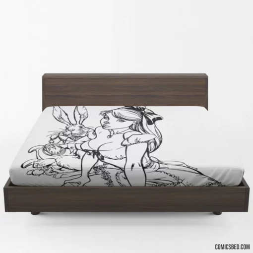 Alice in Wonderland Fantasy Realm Comic Fitted Sheet