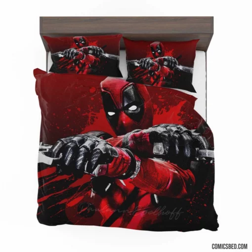 Alive! Deadpool Marvel Spirited Mercenary Comic Bedding Set 1