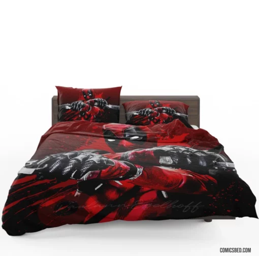 Alive! Deadpool Marvel Spirited Mercenary Comic Bedding Set