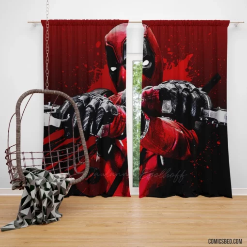 Alive! Deadpool Marvel Spirited Mercenary Comic Curtain