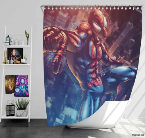 Amazing Spider-Man City Guardian Comic Shower Curtain