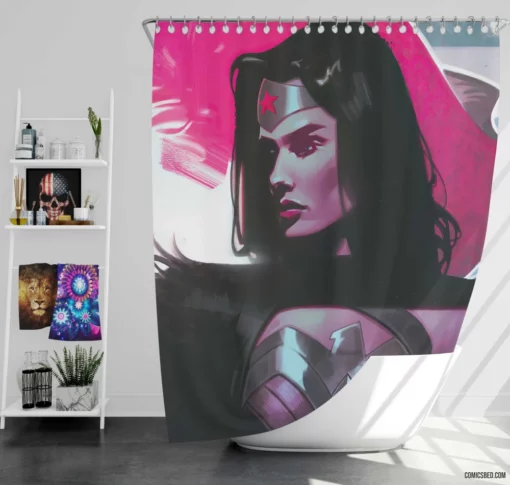 Amazon Heroine Wonder Woman DC Adventures Comic Shower Curtain