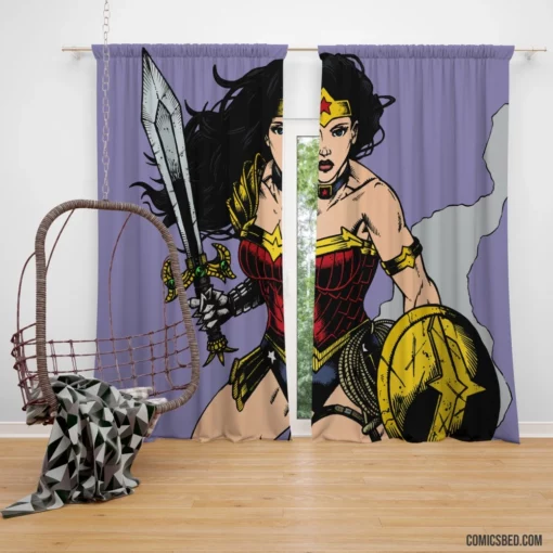 Amazonian Heroine Wonder Woman Adventures Comic Curtain