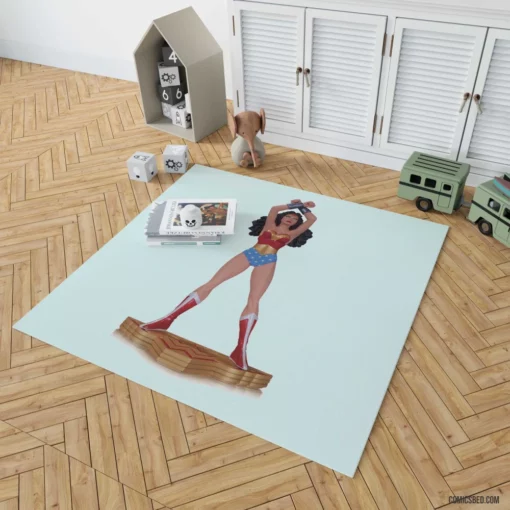 Amazonian Heroine Wonder Woman Feats Comic Rug 1