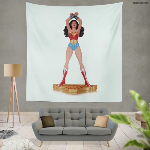 Amazonian Heroine Wonder Woman Feats Comic Wall Tapestry