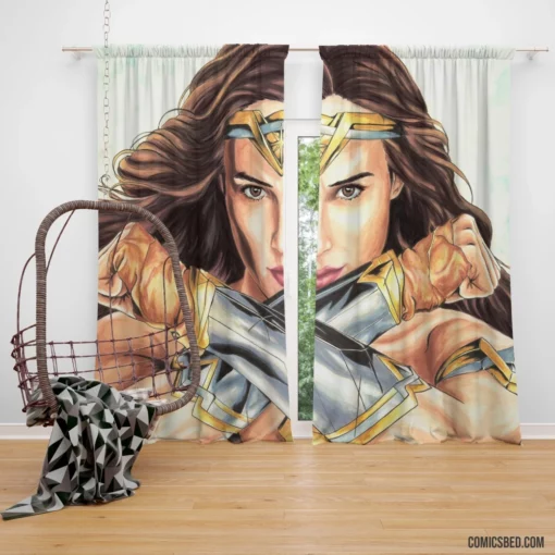 Amazonian Heroine Wonder Woman Legacy Comic Curtain