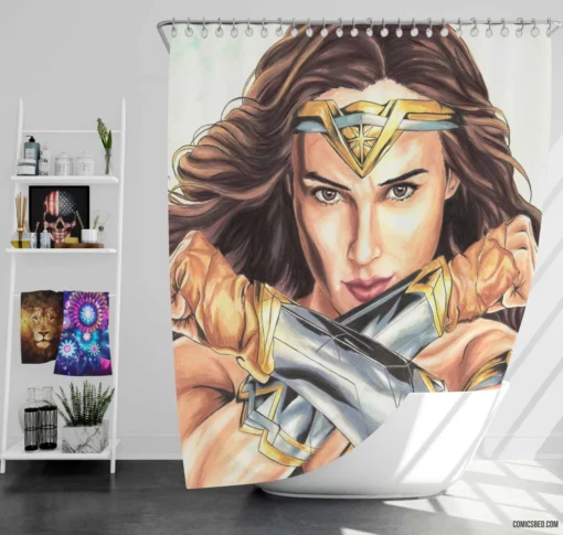 Amazonian Heroine Wonder Woman Legacy Comic Shower Curtain