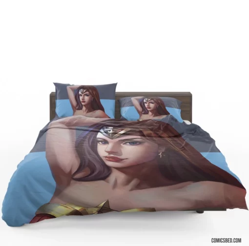 Amazonian Heroine Wonder Woman Striking Features Comic Bedding Set