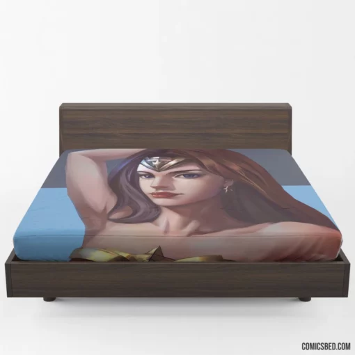 Amazonian Heroine Wonder Woman Striking Features Comic Fitted Sheet