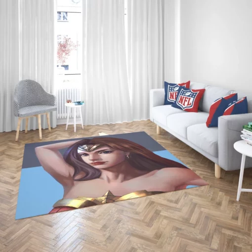 Amazonian Heroine Wonder Woman Striking Features Comic Rug 2