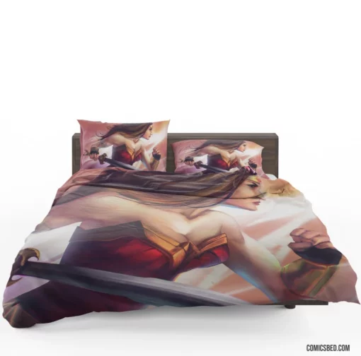 Amazonian Warrior Wonder Woman Mighty Sword Comic Bedding Set