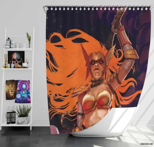 Angela Asgard Assassin Comic Shower Curtain