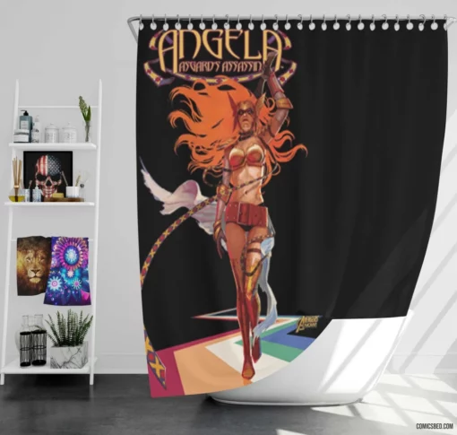 Angela Asgard Avenger Marvel Comic Shower Curtain