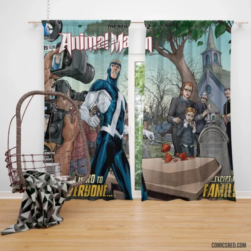 Animal Man Nature Hero Comic Curtain