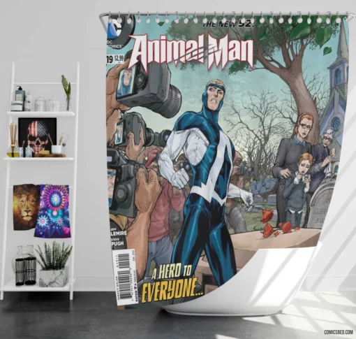 Animal Man Nature Hero Comic Shower Curtain