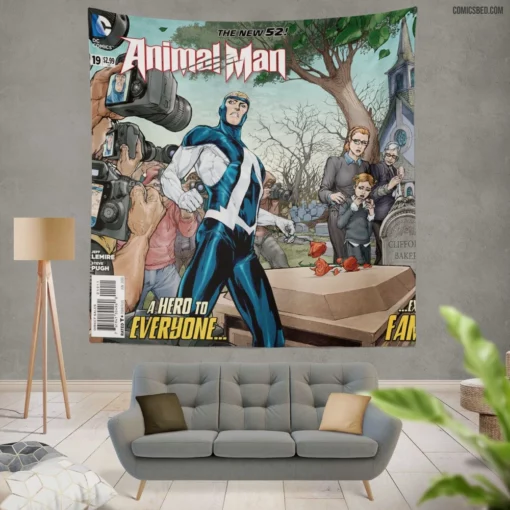 Animal Man Nature Hero Comic Wall Tapestry