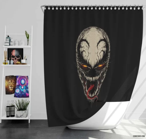 Anti-Venom Marvel Cleansing Symbiote Comic Shower Curtain