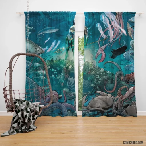 Aquaman Atlantean Defender Comic Curtain