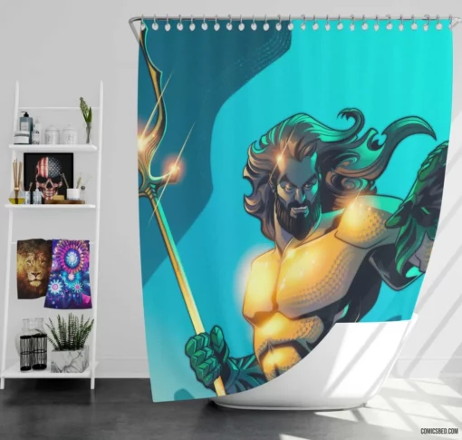 Aquaman DC Aquatic Hero Comic Shower Curtain