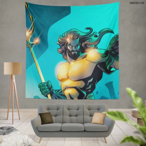 Aquaman DC Aquatic Hero Comic Wall Tapestry