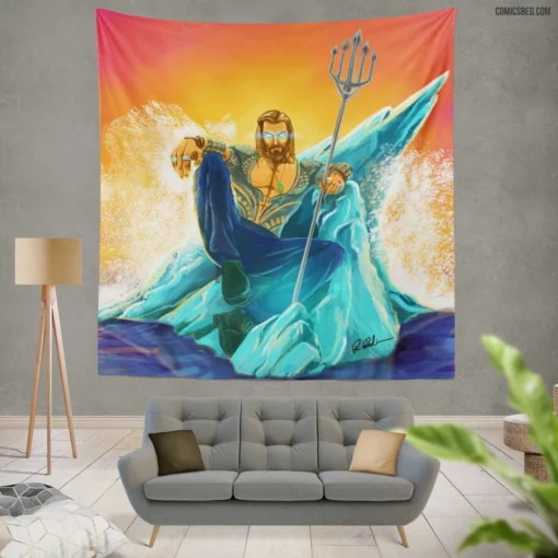 Aquaman DC Atlantean Hero Comic Wall Tapestry