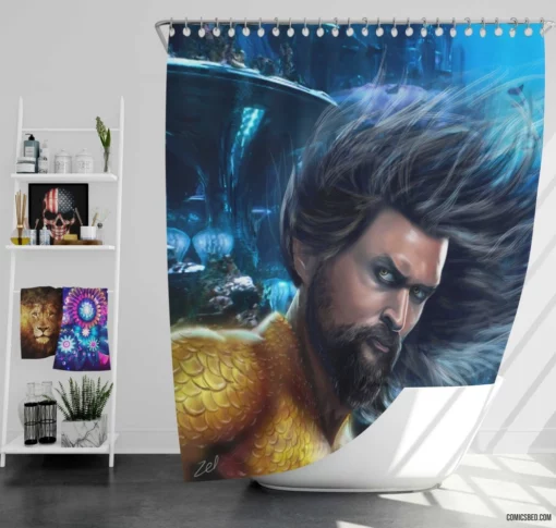 Aquaman DC Master of the Seas Comic Shower Curtain