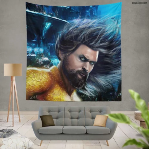 Aquaman DC Master of the Seas Comic Wall Tapestry