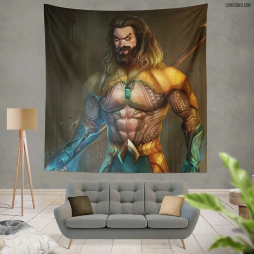 Aquaman DC Underwater Champion Comic Wall Tapestry