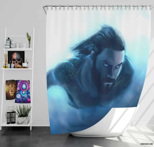 Aquaman Marvel Atlantean Hero Comic Shower Curtain