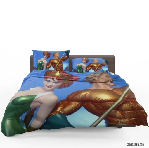 Aquaman and Mera Sea Kingdom Heroes Comic Bedding Set