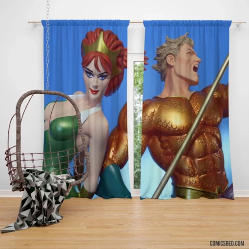 Aquaman and Mera Sea Kingdom Heroes Comic Curtain