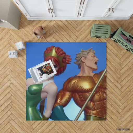 Aquaman and Mera Sea Kingdom Heroes Comic Rug