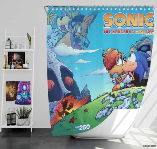 Archie Sonic Online Sonic Adventures Comic Shower Curtain