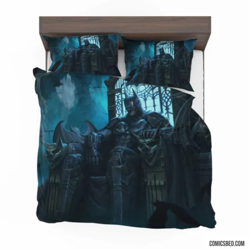 Arkham Knight Batman on Throne DC Dark Knight Comic Bedding Set 1