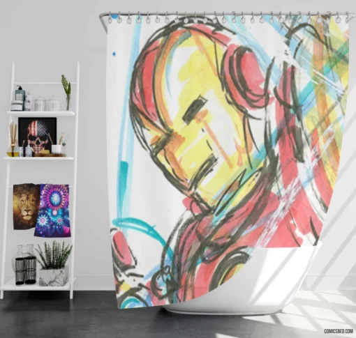 Armored Chronicles Marvel Iron Man Comic Shower Curtain