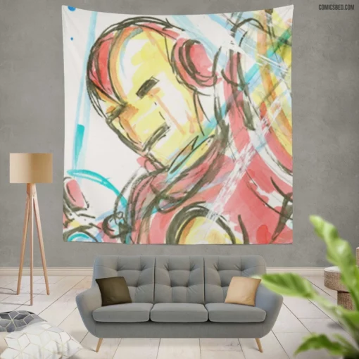 Armored Chronicles Marvel Iron Man Comic Wall Tapestry