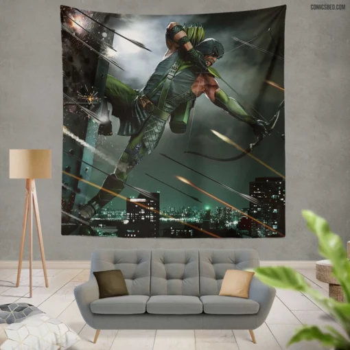 Arrow Chronicles DC Vigilante Archer Comic Wall Tapestry