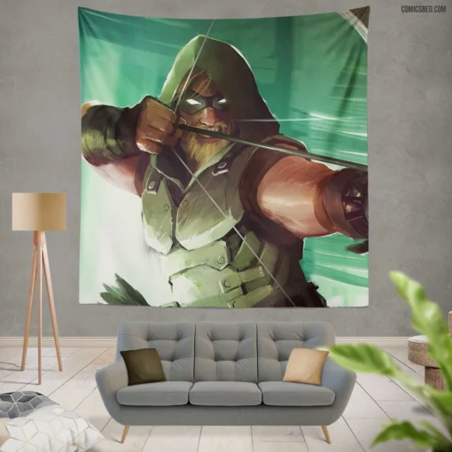 Arrow DC Vigilante Archer Comic Wall Tapestry