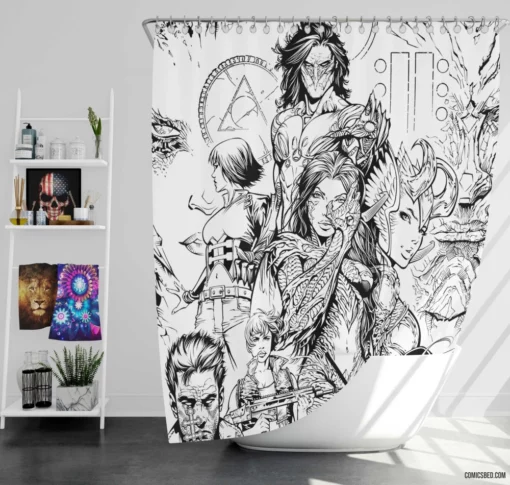 Artifacts Mystical Quest Comic Shower Curtain